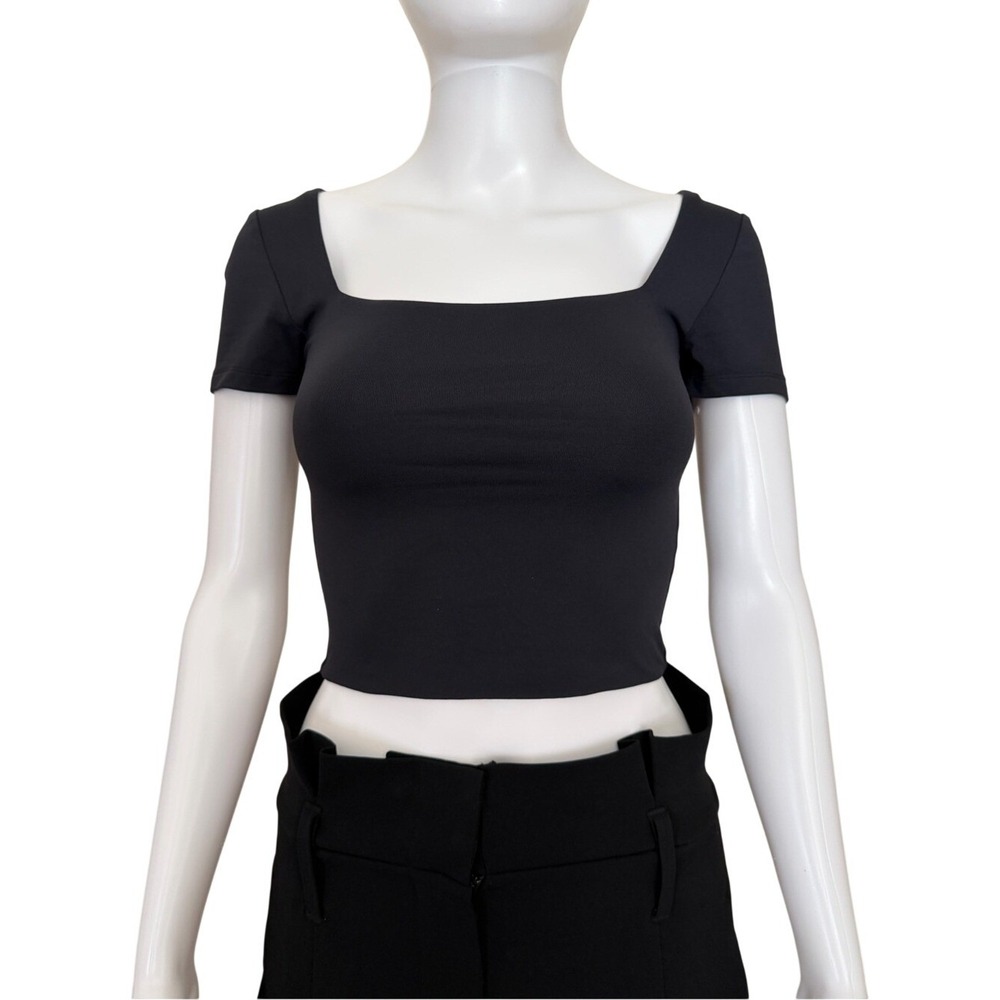 Aritizia Babaton Black Square Neck Short Sleeve‎ Top XS